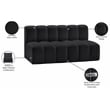 Meridian Furniture Arc Black Vegan Leather Modular Sectional