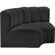 Meridian Furniture Arc Black Vegan Leather Modular Sectional