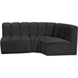 Meridian Furniture Arc Black Vegan Leather Modular Sectional