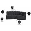 Meridian Furniture Arc Black Vegan Leather Modular Sectional