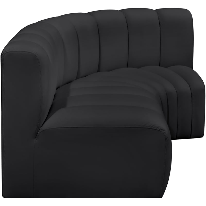 Meridian Furniture Arc Black Vegan Leather Modular Sectional