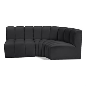 Meridian Furniture Arc Black Vegan Leather Modular Sectional