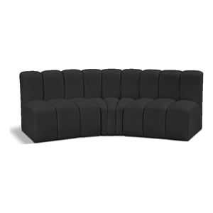 Meridian Furniture Arc Black Vegan Leather Modular Sectional