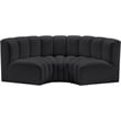 Meridian Furniture Arc Black Vegan Leather Modular Sectional