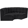 Meridian Furniture Arc Black Vegan Leather Modular Sectional