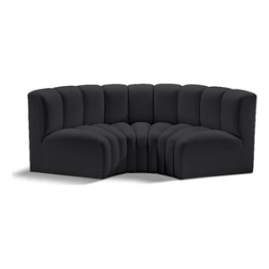 Meridian Furniture Arc Black Vegan Leather Modular Sectional