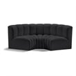 Meridian Furniture Arc Black Vegan Leather Modular Sectional