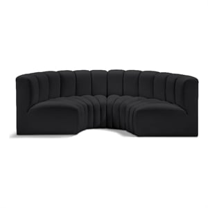 Meridian Furniture Arc Black Vegan Leather Modular Sectional