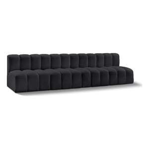 Meridian Furniture Arc Black Vegan Leather Modular Sectional