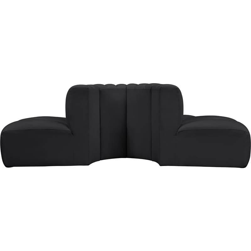 Meridian Furniture Arc Black Vegan Leather Modular Sectional
