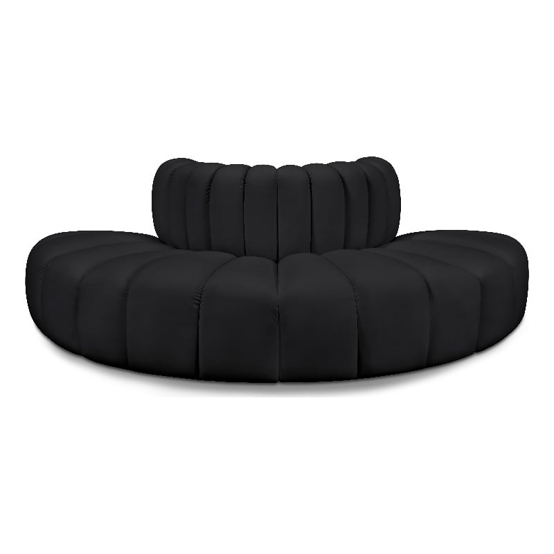 Meridian Furniture Arc Black Vegan Leather Modular Sectional