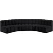 Meridian Furniture Arc Black Vegan Leather Modular Sectional