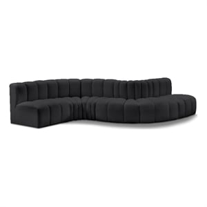 Meridian Furniture Arc Black Vegan Leather Modular Sectional