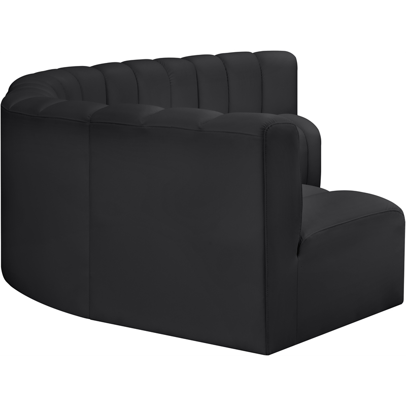 Meridian Furniture Arc Black Vegan Leather Modular Sectional