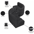 Meridian Furniture Arc Black Vegan Leather Modular Sectional