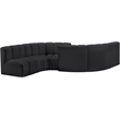 Meridian Furniture Arc Black Vegan Leather Modular Sectional