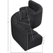 Meridian Furniture Arc Black Vegan Leather Modular Sectional