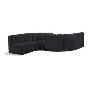 Meridian Furniture Arc Black Vegan Leather Modular Sectional