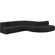 Meridian Furniture Arc Black Vegan Leather Modular Sectional