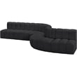 Meridian Furniture Arc Black Vegan Leather Modular Sectional