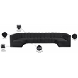Meridian Furniture Arc Black Vegan Leather Modular Sectional