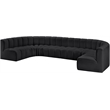 Meridian Furniture Arc Black Vegan Leather Modular Sectional