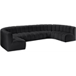 Meridian Furniture Arc Black Vegan Leather Modular Sectional
