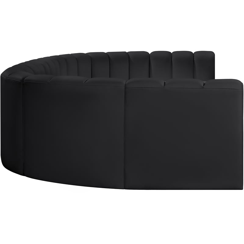 Meridian Furniture Arc Black Vegan Leather Modular Sectional