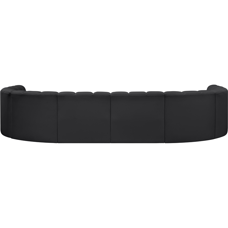 Meridian Furniture Arc Black Vegan Leather Modular Sectional