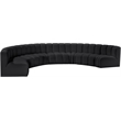 Meridian Furniture Arc Black Vegan Leather Modular Sectional