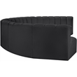 Meridian Furniture Arc Black Vegan Leather Modular Sectional