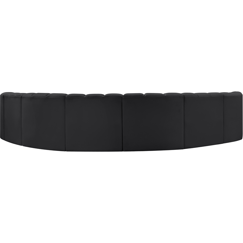 Meridian Furniture Arc Black Vegan Leather Modular Sectional
