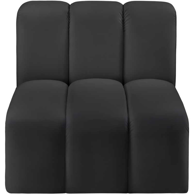 Meridian Furniture Arc Black Vegan Leather Straight Chair