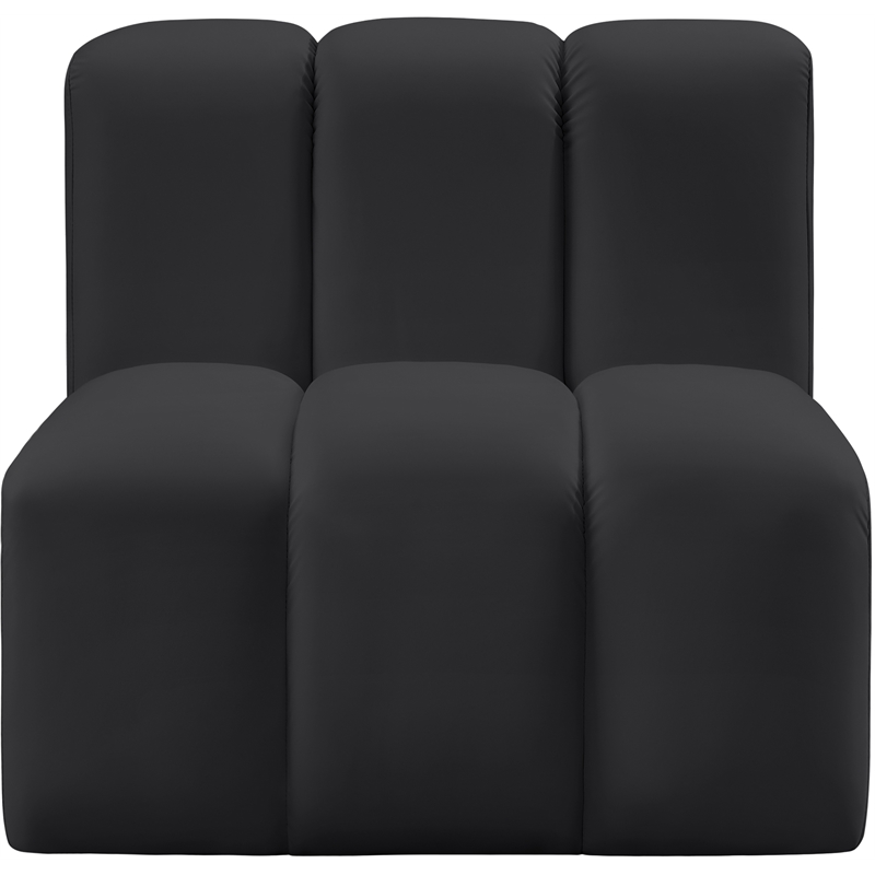 Meridian Furniture Arc Black Vegan Leather Straight Chair