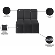 Meridian Furniture Arc Black Vegan Leather Straight Chair