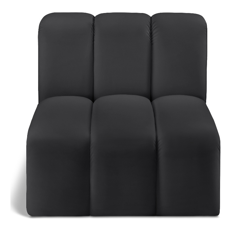 Meridian Furniture Arc Black Vegan Leather Straight Chair