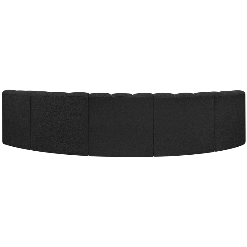 Meridian Furniture Arc Black Boucle Fabric Modular Sectional