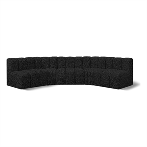 Meridian Furniture Arc Black Boucle Fabric Modular Sectional