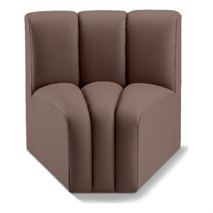Meridian Furniture Arc Brown Vegan Leather Curved Corner
