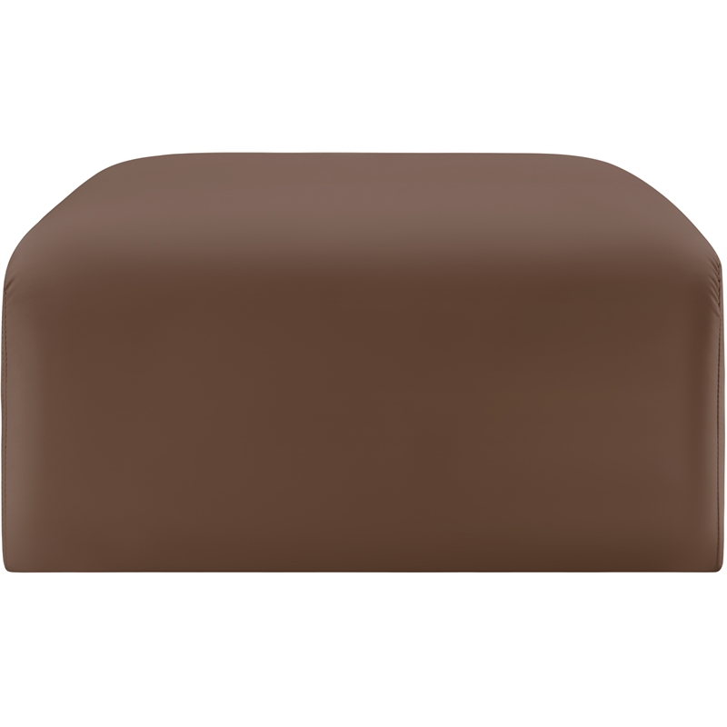 Meridian Furniture Arc Brown Vegan Leather Ottoman