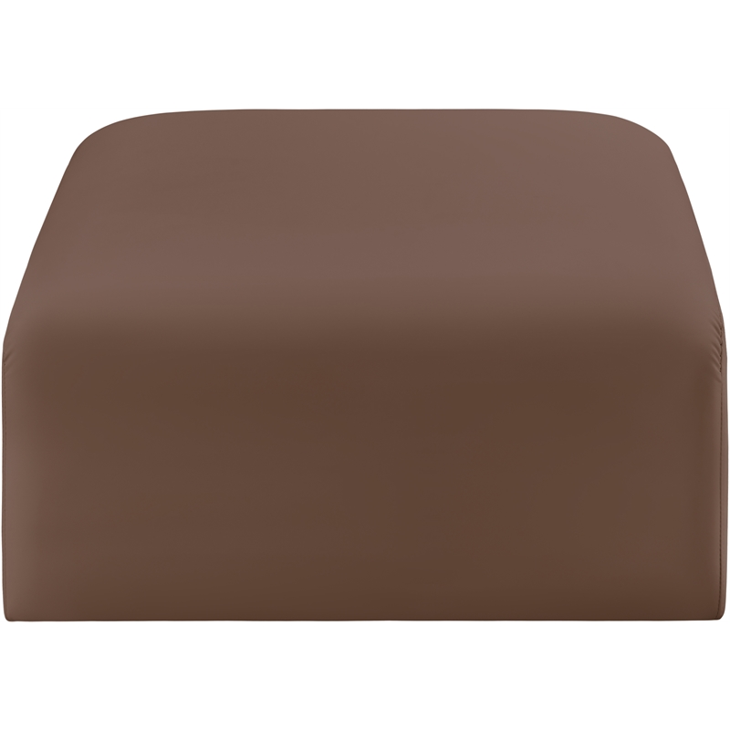 Meridian Furniture Arc Brown Vegan Leather Ottoman