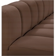 Meridian Furniture Arc Brown Vegan Leather Reverse Corner