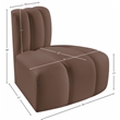 Meridian Furniture Arc Brown Vegan Leather Reverse Corner