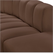Meridian Furniture Arc Brown Vegan Leather Reverse Corner