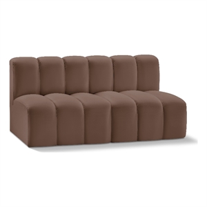 Meridian Furniture Arc Brown Vegan Leather Modular Sectional