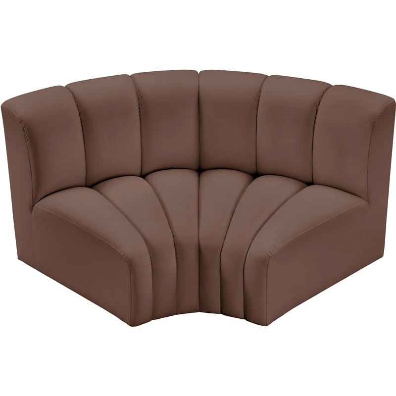 Meridian Furniture Arc Brown Vegan Leather Modular Sectional