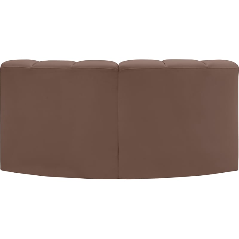 Meridian Furniture Arc Brown Vegan Leather Modular Sectional
