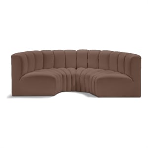 Meridian Furniture Arc Brown Vegan Leather Modular Sectional