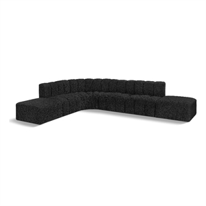 Meridian Furniture Arc Black Boucle Fabric Modular Sectional