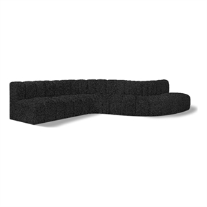 Meridian Furniture Arc Black Boucle Fabric Modular Sectional